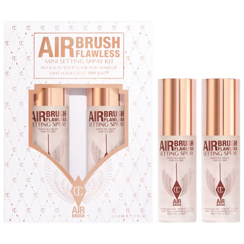 Mini Airbrush Flawless Setting Spray Duo Set with Limited Edition White Tea of Bali