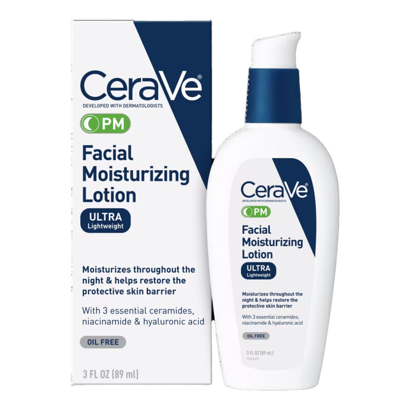 PM Lotion Face Moisturizer, Oil-free Night Cream for All Skin Types